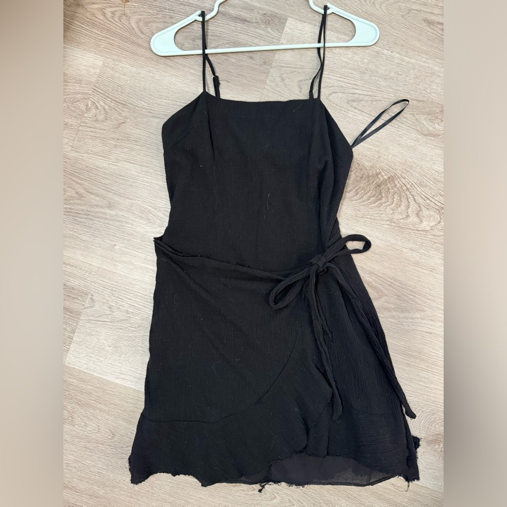 Black mini wrap dress